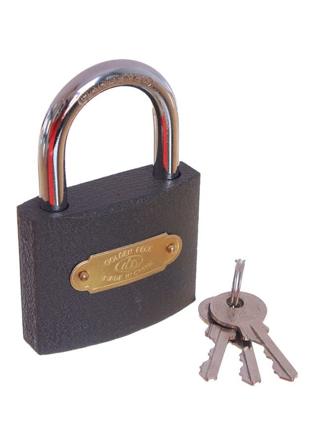 Padlock With 3 Keys Dark Grey/Silver/Gold 2.5inch