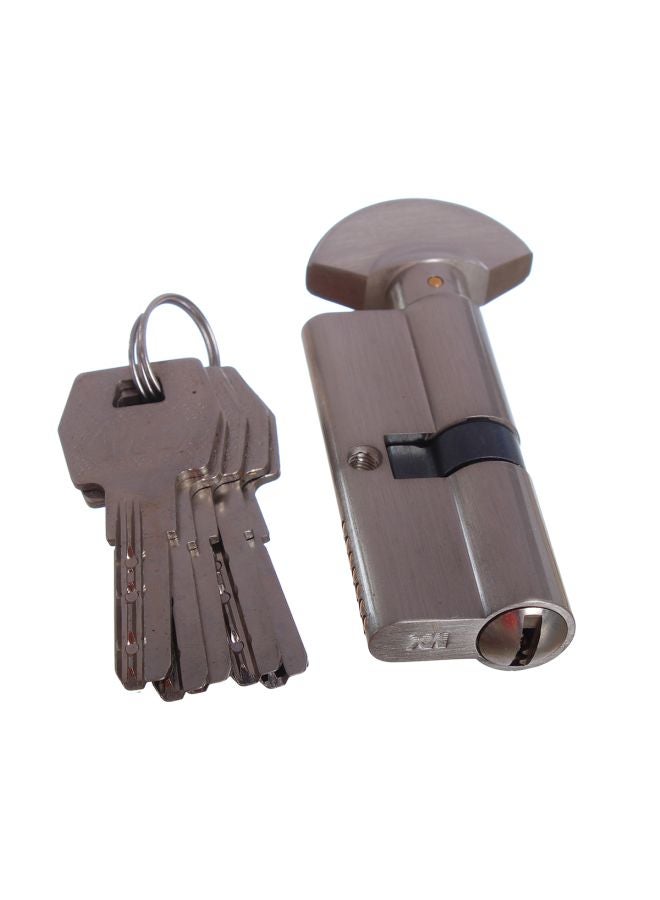 Door Lock With Keys Set Silver 20cm