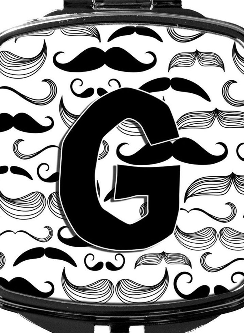 كارولينز تريجرس مرآة صغيرة بطبعة شارب وحرف G أبيض/ أسود - Image 2