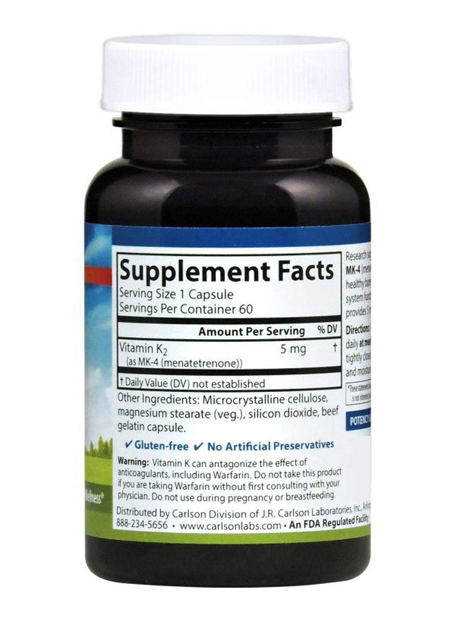 كارلسون مكمل غذائي بفيتامين K2 - عدد 100 كبسولة - Image 2