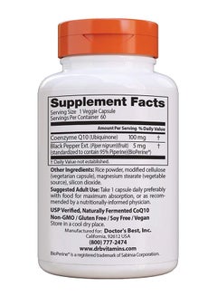 Doctor's BEST High Absorption CoQ10 With BioPerine - 60 Capsule  - Image 2