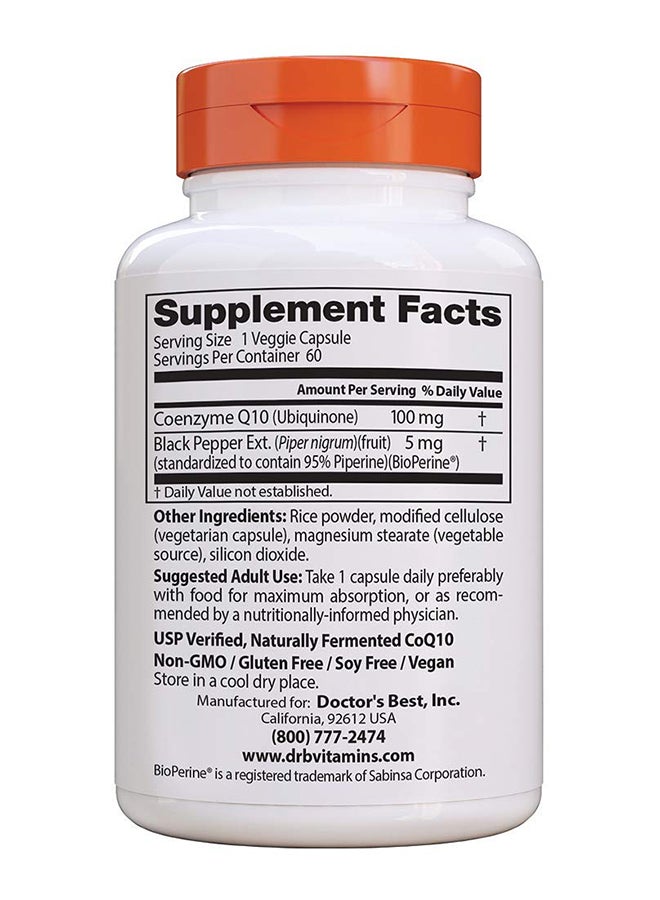 Doctor's BEST - High Absorption CoQ10 With BioPerine - 60 Capsule - Image 1