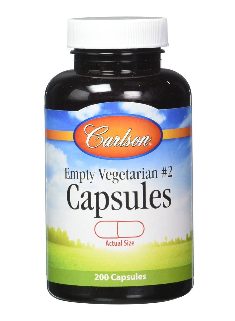 Carlson Empty Vegetarian #2 Dietary Supplement - 200 Capsule