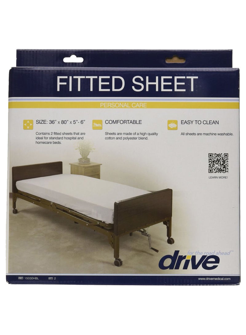 Drive Medical 2-Piece Hospital Bed Fitted Sheet Set  - Image 2