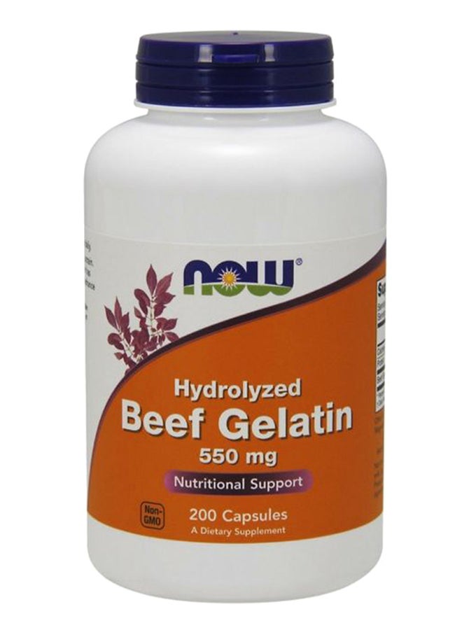 Now Foods Beef Gelatin Dietary Supplement - 200 Capsules - Image 1