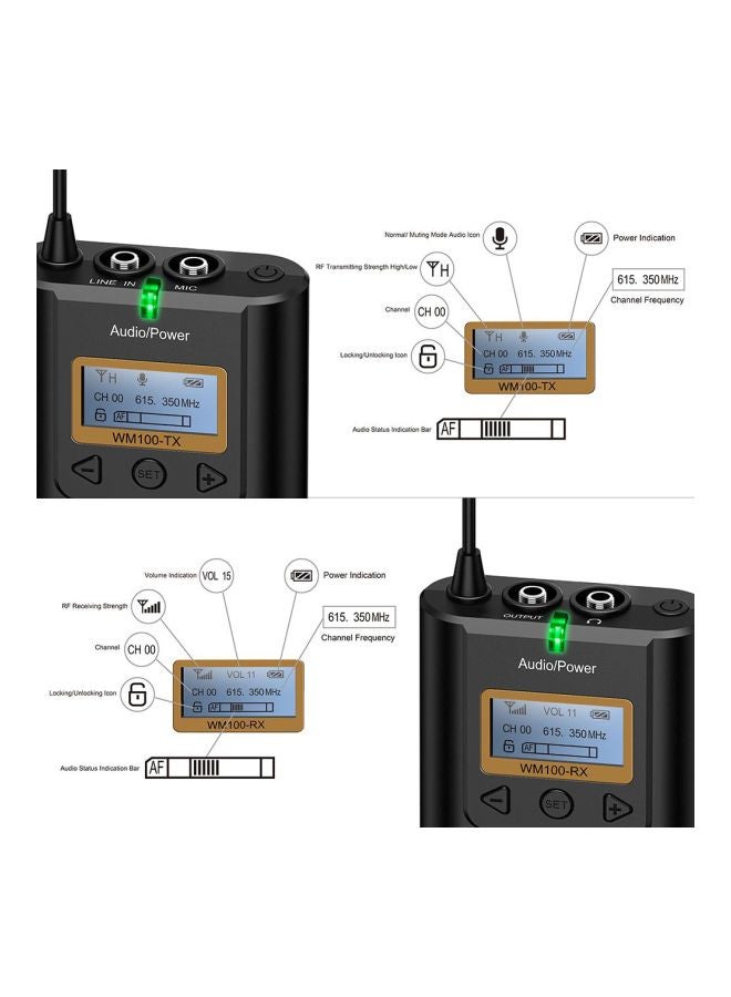 كوميكا طقم ميكروفون لاسلكي UHF بـ48 قناة CVM-WM100 أسود - Image 5