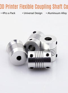 Generic 4-Piece Flexible Coupling Diameter 3D Printer Set Silver  - Image 2