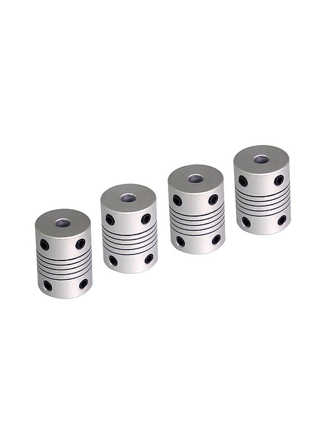 Generic 4-Piece Flexible Coupling Diameter 3D Printer Set Silver  - Image 1