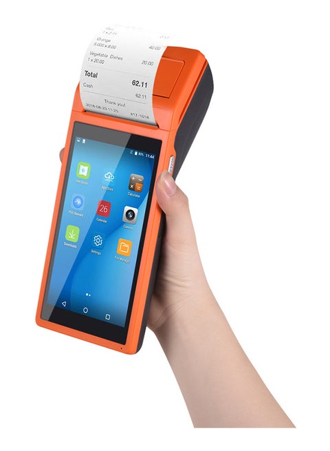 Handheld PDA POS Terminal Wireless Printer 21.5x8.6x5.3centimeter Orange