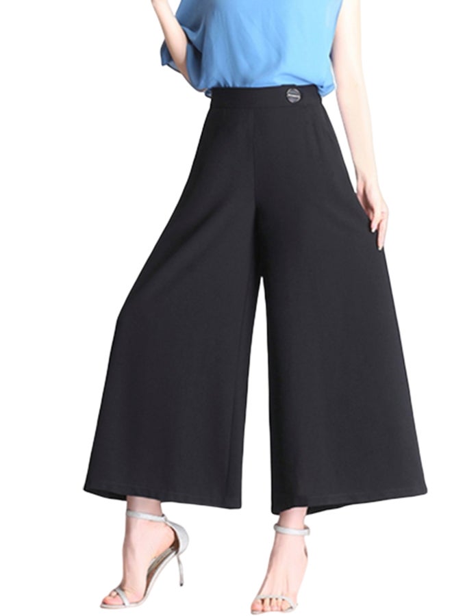 Wide Leg Pocket Casual Loose Trousers Black - Image 1