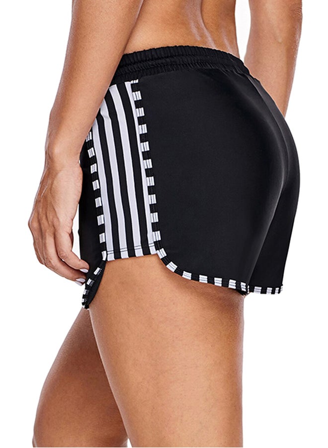 Generic - Beach Shorts Block Drawstring Waist Swimming Shorts Black - Image 1