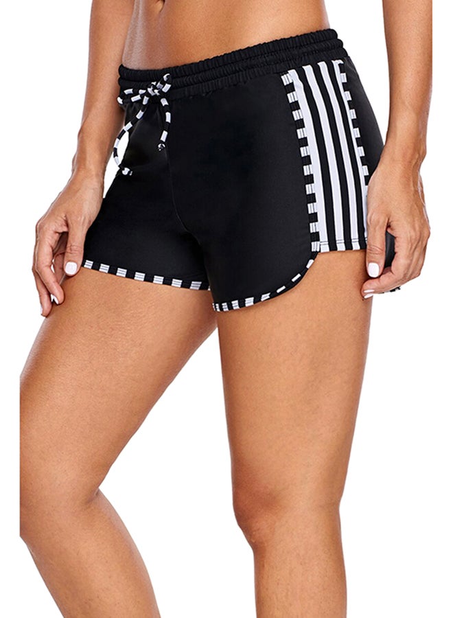 Generic - Beach Shorts Block Drawstring Waist Swimming Shorts Black - Image 1
