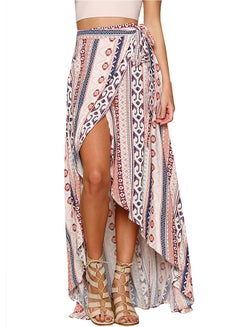 Ethnic Style Front Split Fashion Skirts Multicolour