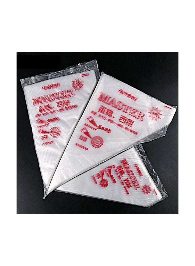 100-Piece Silicone Pastry Bag White 26x17centimeter - Image 3