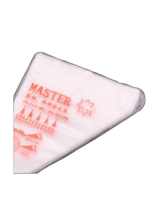 100-Piece Silicone Pastry Bag White 26x17centimeter - Image 2