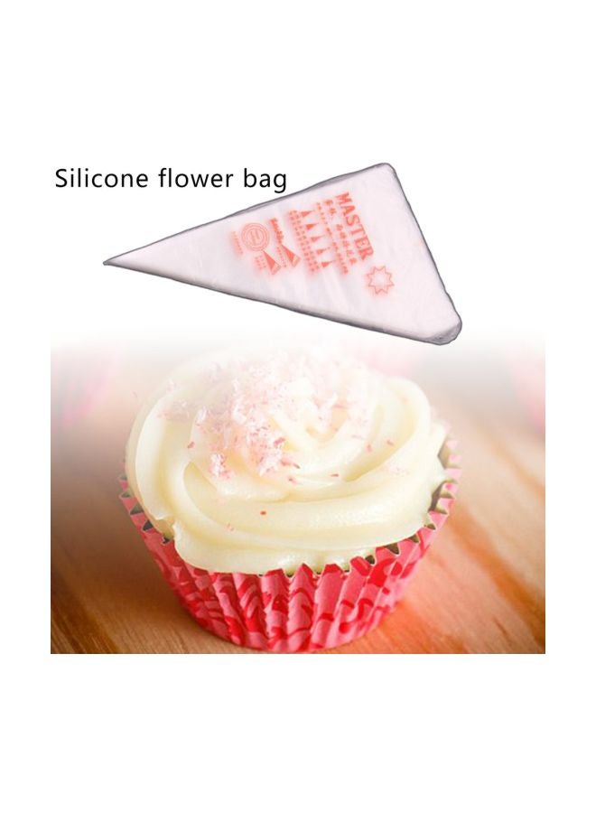 100-Piece Silicone Pastry Bag White 26x17centimeter - Image 5