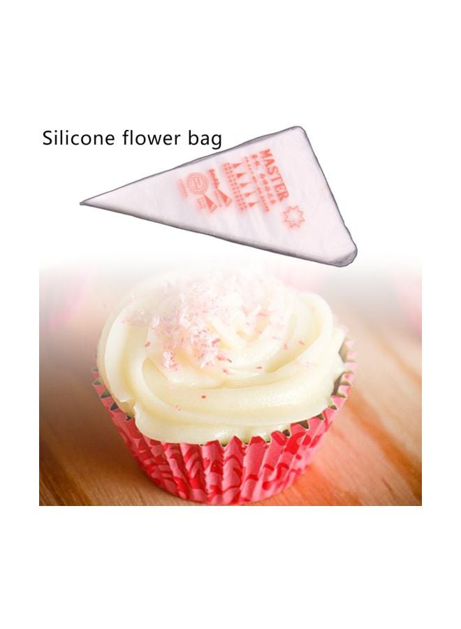 100-Piece Silicone Pastry Bag White 26x17cm - Image 5