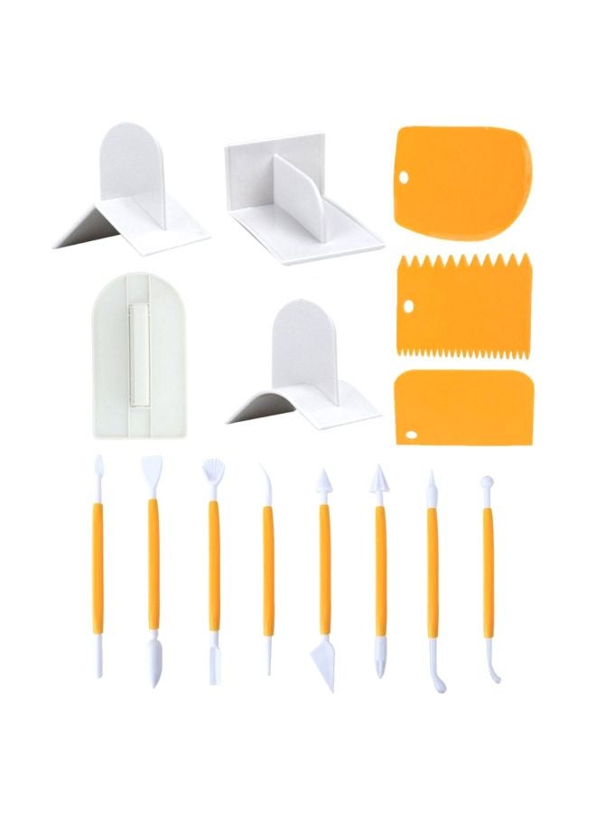 15-Piece Cake Decorating Tool Set White/Orange - Image 1