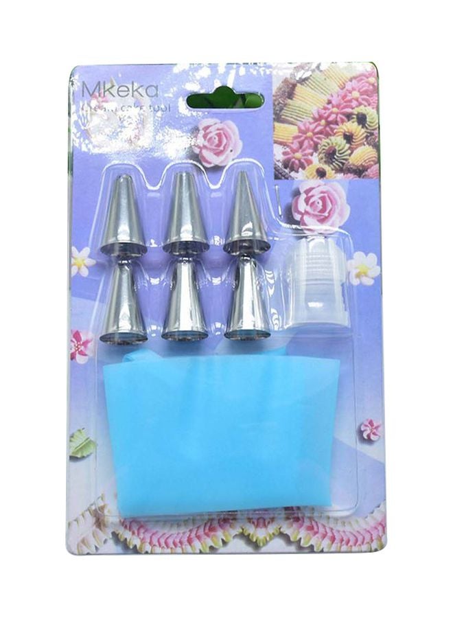 8-Piece Decorating Tool Set Blue/Silver/Clear - Image 1