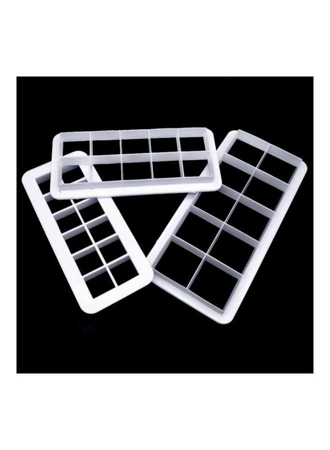 3-Piece Geometric Baking Mould White - Image 2