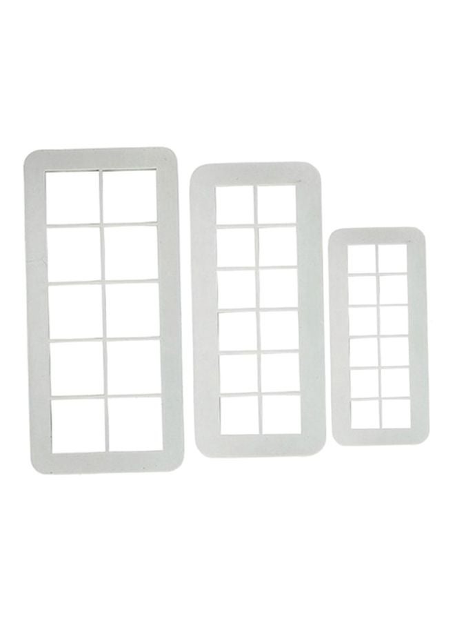 3-Piece Geometric Baking Mould White - Image 1