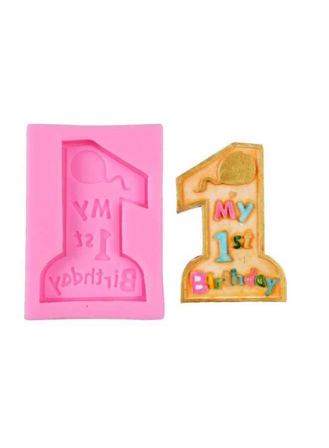 One Year Old Fondant Shape Mould Pink - Image 3