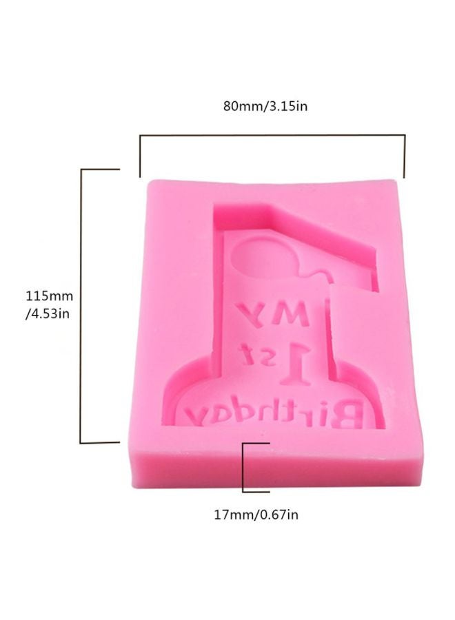 One Year Old Fondant Shape Mould Pink - Image 5