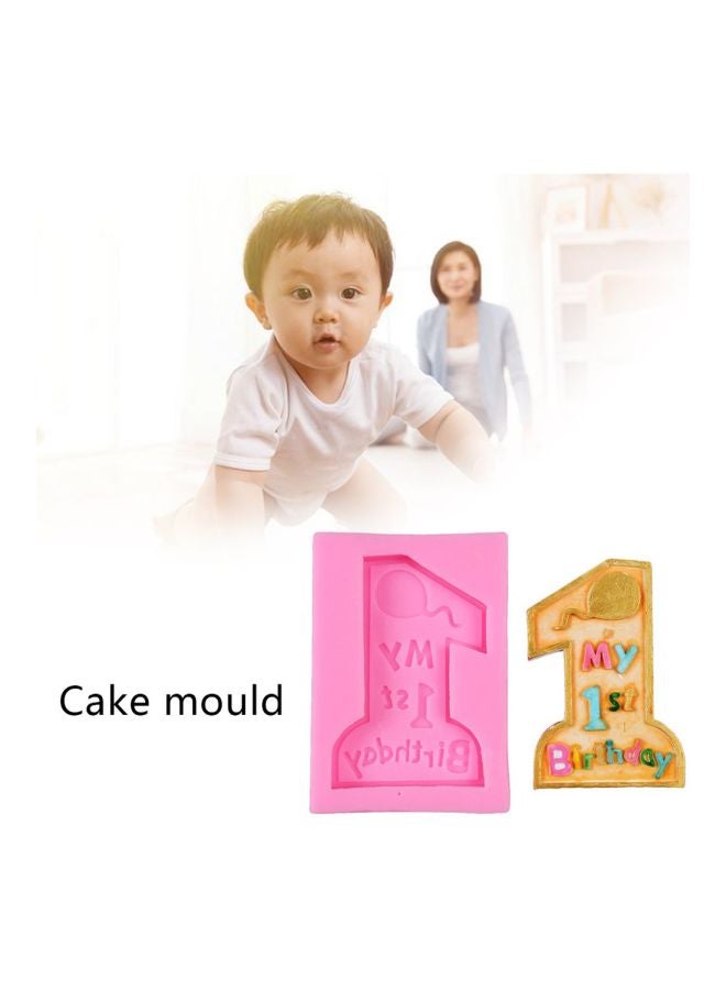 One Year Old Fondant Shape Mould Pink - Image 4