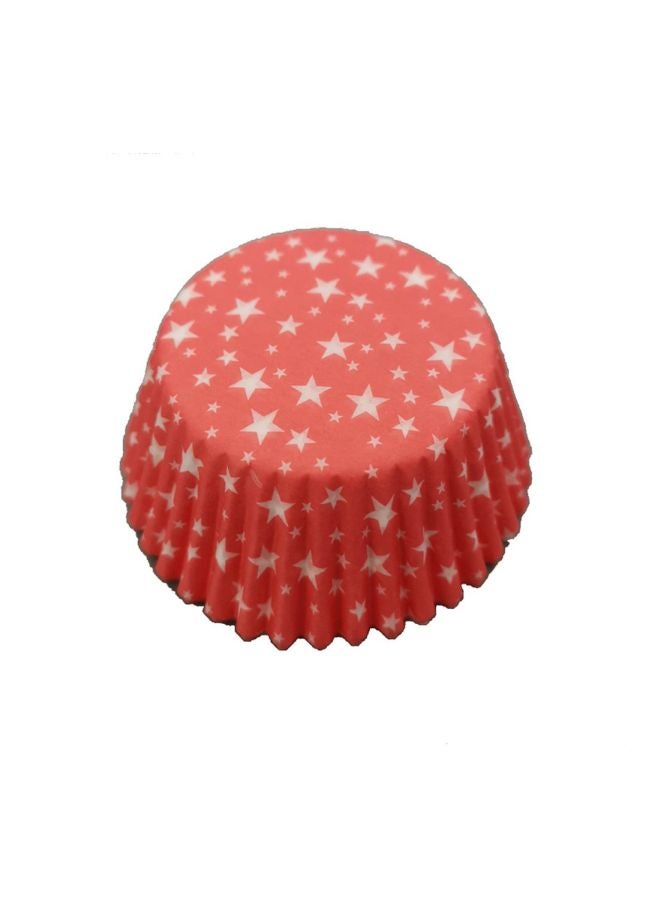 Pack Of 100 Cupcake Paper Red/White 50x30mm - Image 1