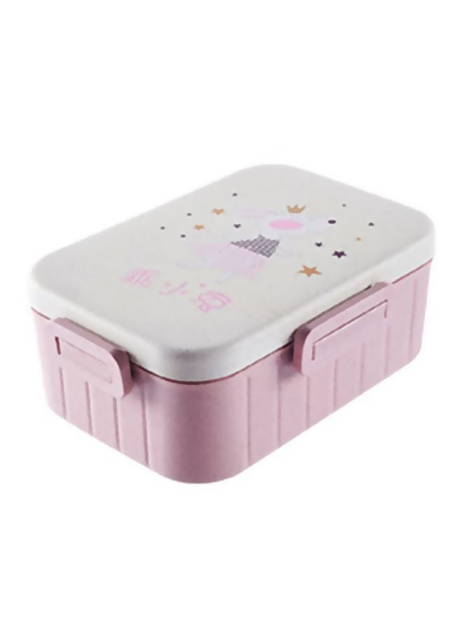 Generic - Wheat Fiber Lunch Box Pink/White 185x137x75mm - Image 1