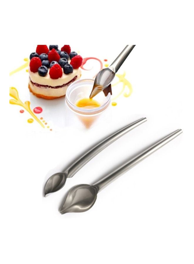 Pack Of 2 Stainless Steel Chocolate Coffee Spoon Set Silver 22x4x4cm  - Image 2
