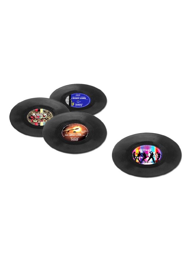 4-Piece Coaster Set Black/Blue/Brown 18x14centimeter - Image 1
