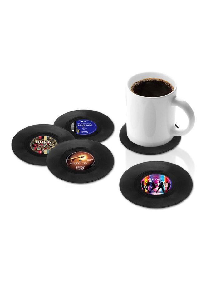 4-Piece Coaster Set Black/Blue/Brown 18x14centimeter - Image 2