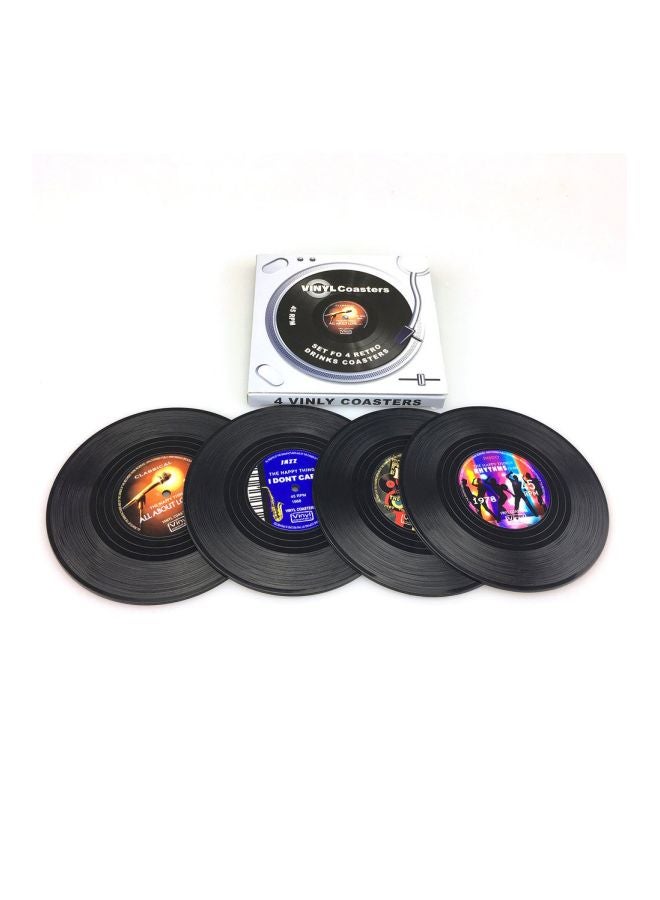4-Piece Coaster Set Black/Blue/Brown 18x14centimeter - Image 4