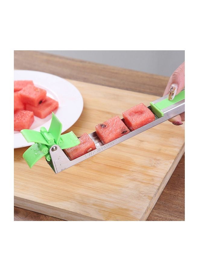 Generic - Windmill Shape Watermelon Cutter Slicer Green/Silver 30x7centimeter - Image 1
