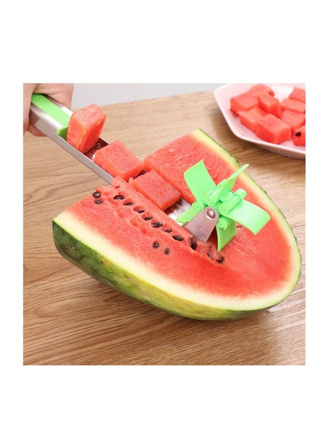 Generic - Windmill Shape Watermelon Cutter Slicer Green/Silver 30x7centimeter - Image 1