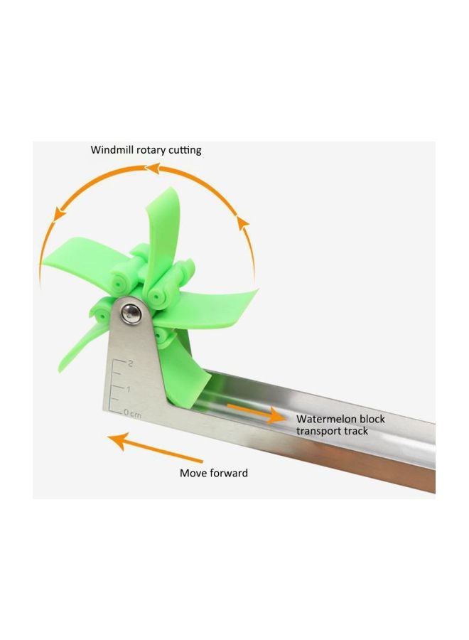 Generic - Windmill Shape Watermelon Cutter Slicer Green/Silver 30x7centimeter - Image 1