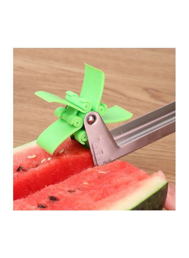 Generic - Windmill Shape Watermelon Cutter Slicer Green/Silver 30x7centimeter - Image 1