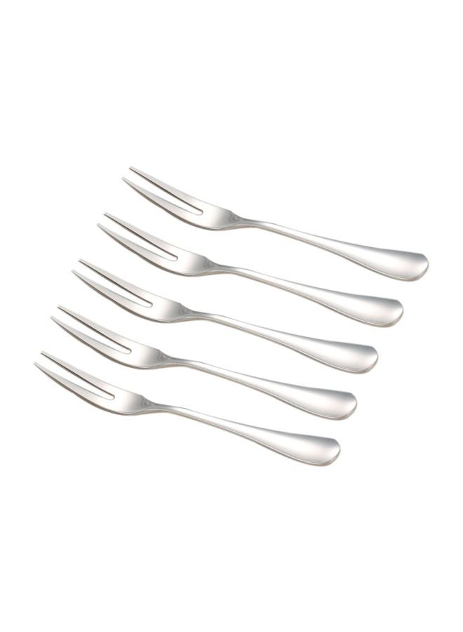 مجموعة شوك فاكهة مكونة من 5 قطع فضي 12.8x0.9سم - Image 1