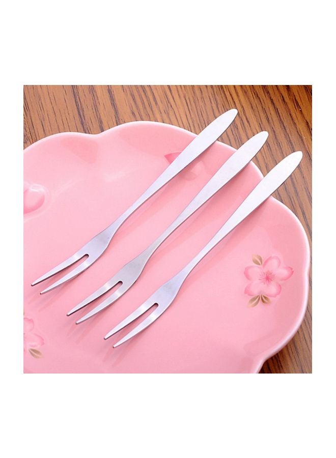 مجموعة شوك فاكهة مكونة من 5 قطع فضي 12.8x0.9سم - Image 3