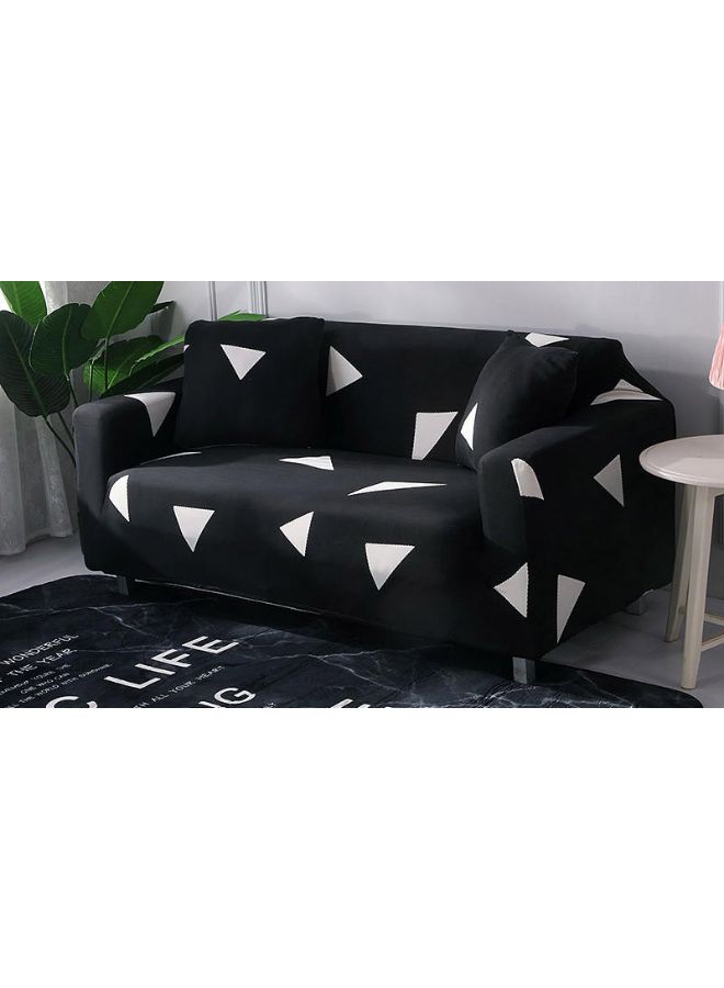 Geometry Print Sofa Slipcover Black/White 140-185cm - Image 1