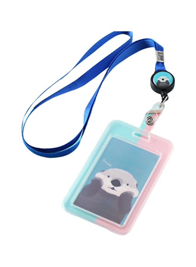 مجموعة بطاقة هوية للحافلة مزودة بشريط مكونة من 3 قطع أزرق/ وردي