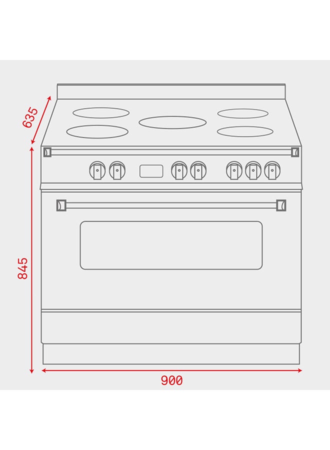 تيكا موقد طبخ قائم FS 903 5VE مزود بشعلات سيراميك فيترو وفرن كهربائي متعدد الخصائص 40297955 ستانلس ستيل/أسود - Image 3