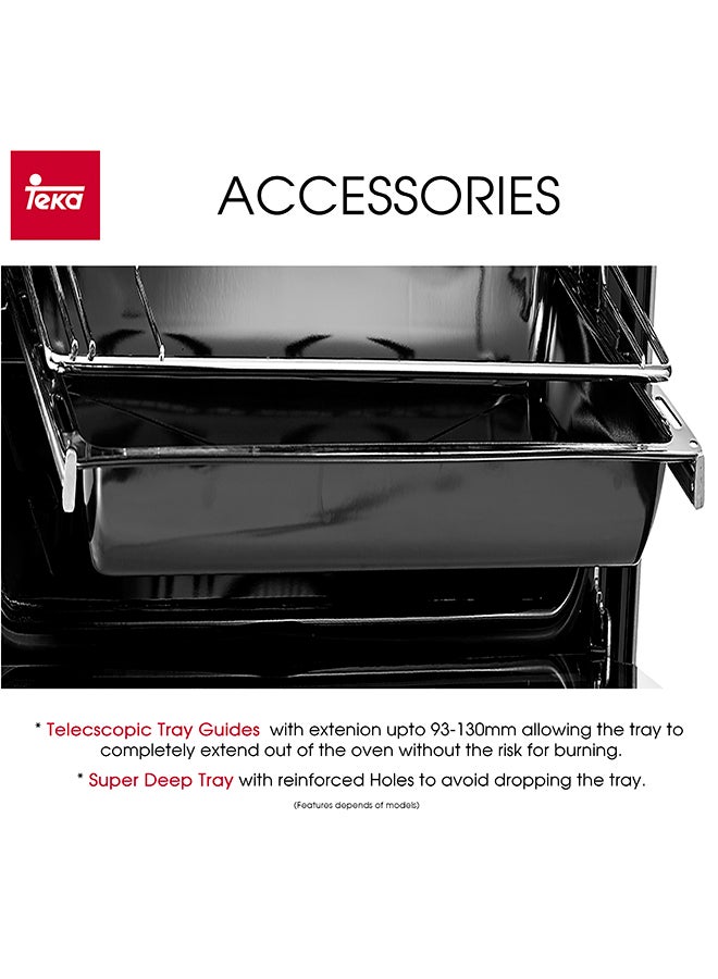 تيكا موقد طبخ قائم FS 903 5VE مزود بشعلات سيراميك فيترو وفرن كهربائي متعدد الخصائص 40297955 ستانلس ستيل/أسود - Image 2