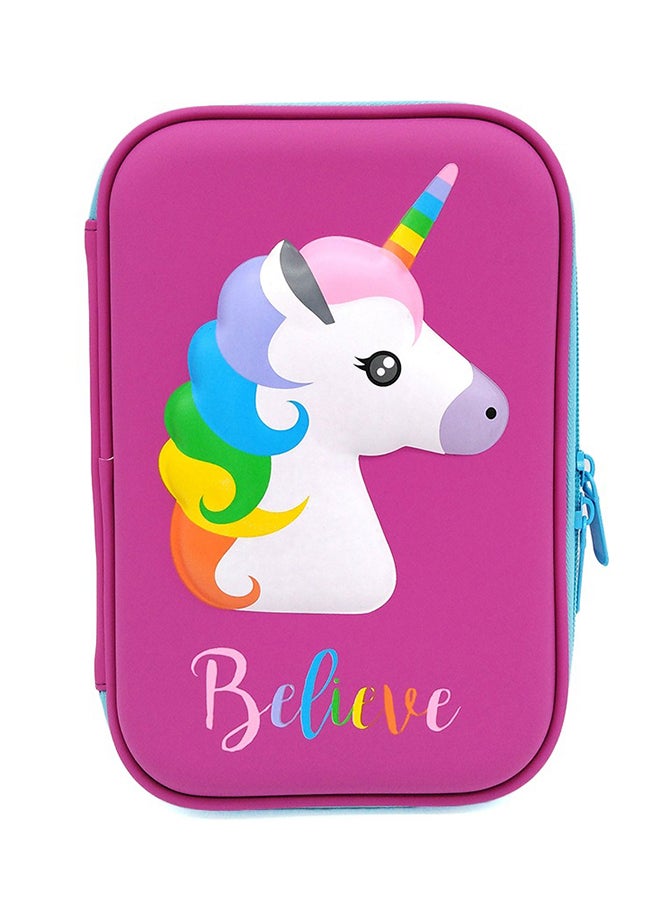 YALONG Cartoon Unicorn Pencil Case Purple - Image 1