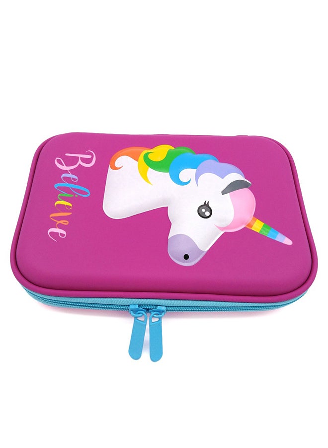 YALONG Cartoon Unicorn Pencil Case Purple - Image 2