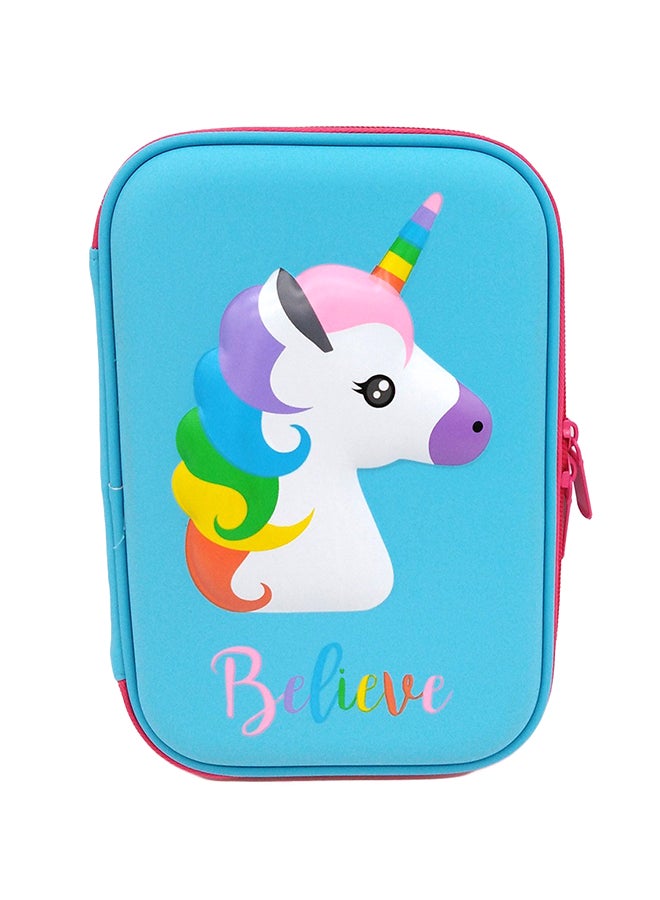 YALONG Cartoon Unicorn Pencil Case Blue - Image 1