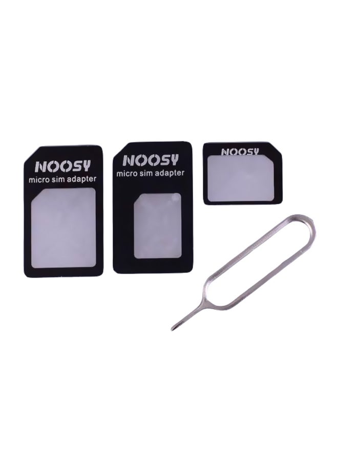 Generic - 3-Piece Sim Card Adapter With Sim Tray Pin Black - Image 1
