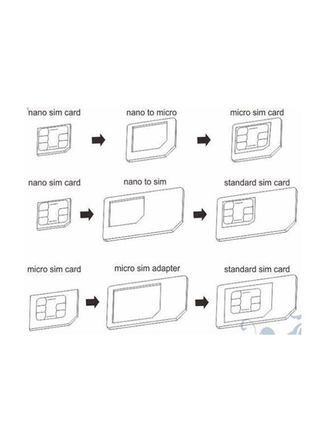 Generic - 3-Piece Sim Card Adapter With Sim Tray Pin Black - Image 1