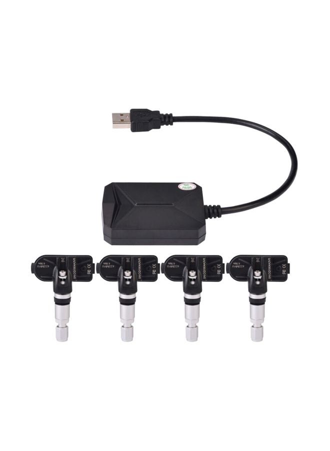 Generic 5-Piece USB Tire Pressure Monitor Alarm System Kit  - Image 1